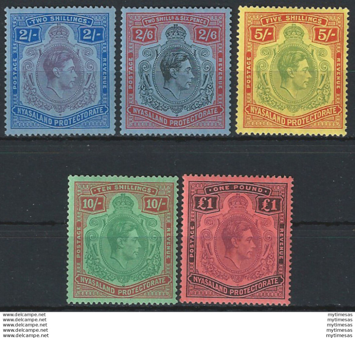 1938-44 Nyasaland Giorgio VI 7v. MNH SG. N. 139/43 - Altri & Non Classificati