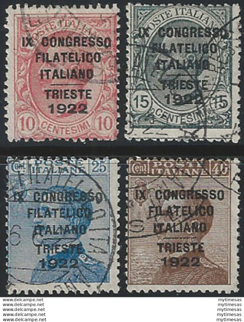 1922 Italia Congresso Filatelico Cancelled Sassone N. 123/26 - Otros & Sin Clasificación