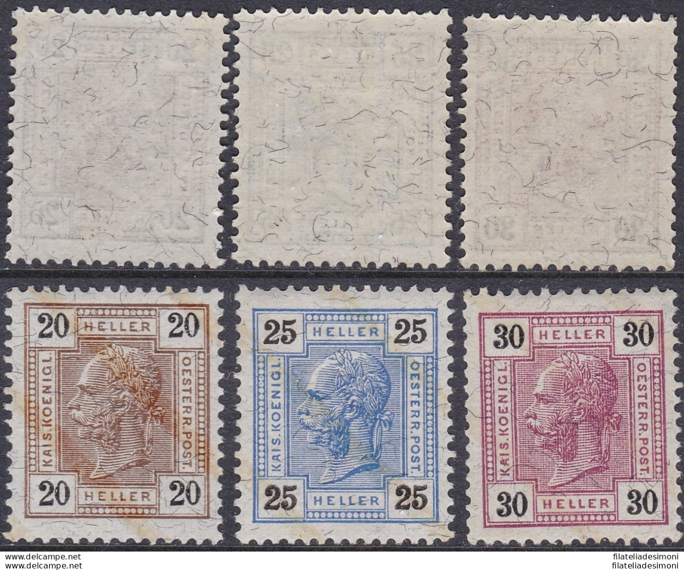 1904  AUSTRIA -  N. 87/89 - Effige Di Francesca Giuseppe - Linee Brillanti Diago - Sonstige & Ohne Zuordnung