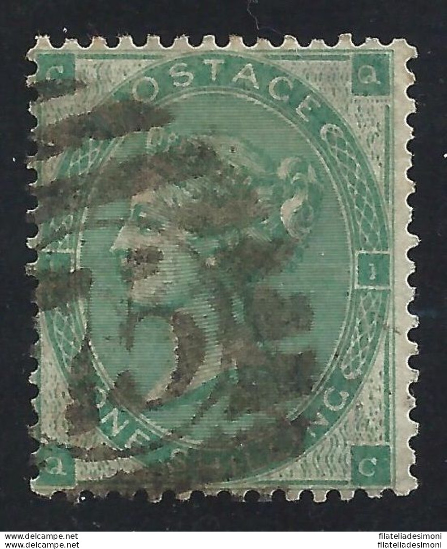 1862 GRAN BRETAGNA - N. 24 1sh. Verde USATO - Other & Unclassified