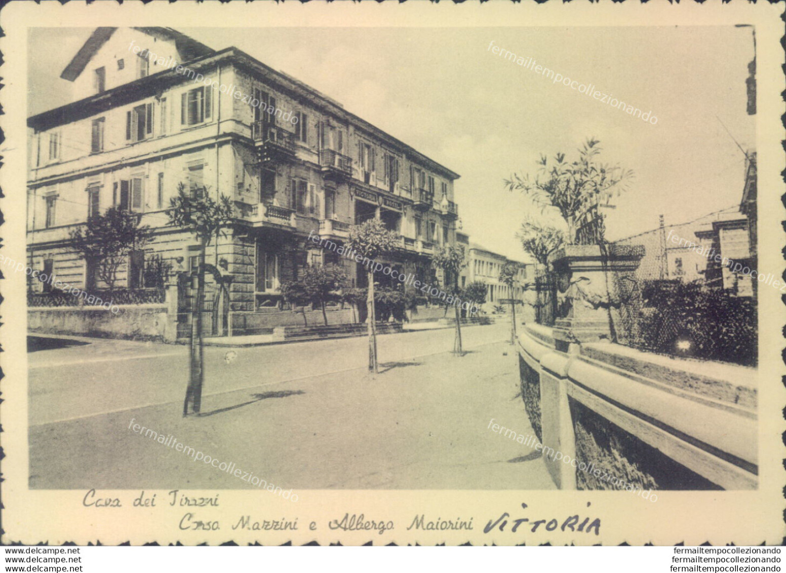 O736 Cartolina Cava Dei Tirreni Corso Mazzini E Albergo Maiorini Salerno - Salerno