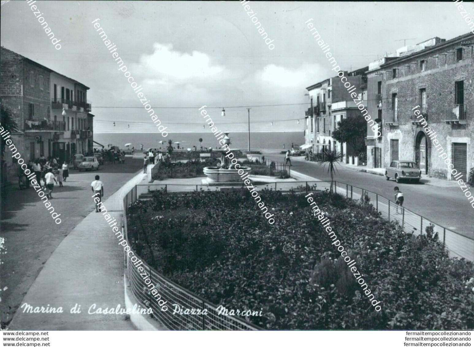 Bi499 Cartolina Marina Di Casalvelino Piazza Marconi Provincia Di Salerno - Salerno
