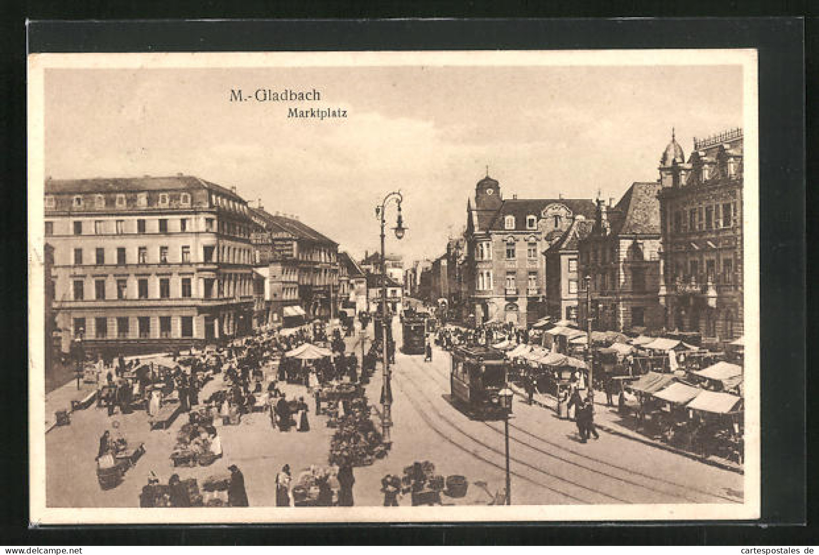 AK Mönchengladbach, Marktplatz, Strassenbahn  - Tramways