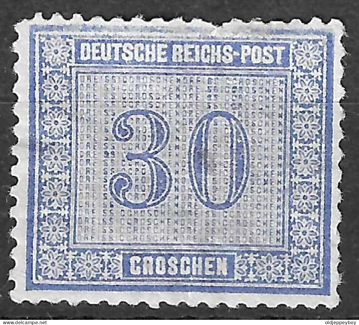 Germany DEUTSCHE REICHS-POST. Freimarken Für Den Innendienst: Ziffern 1872 30 Groschen Mi #13 Ultramarine Blue  - Usados