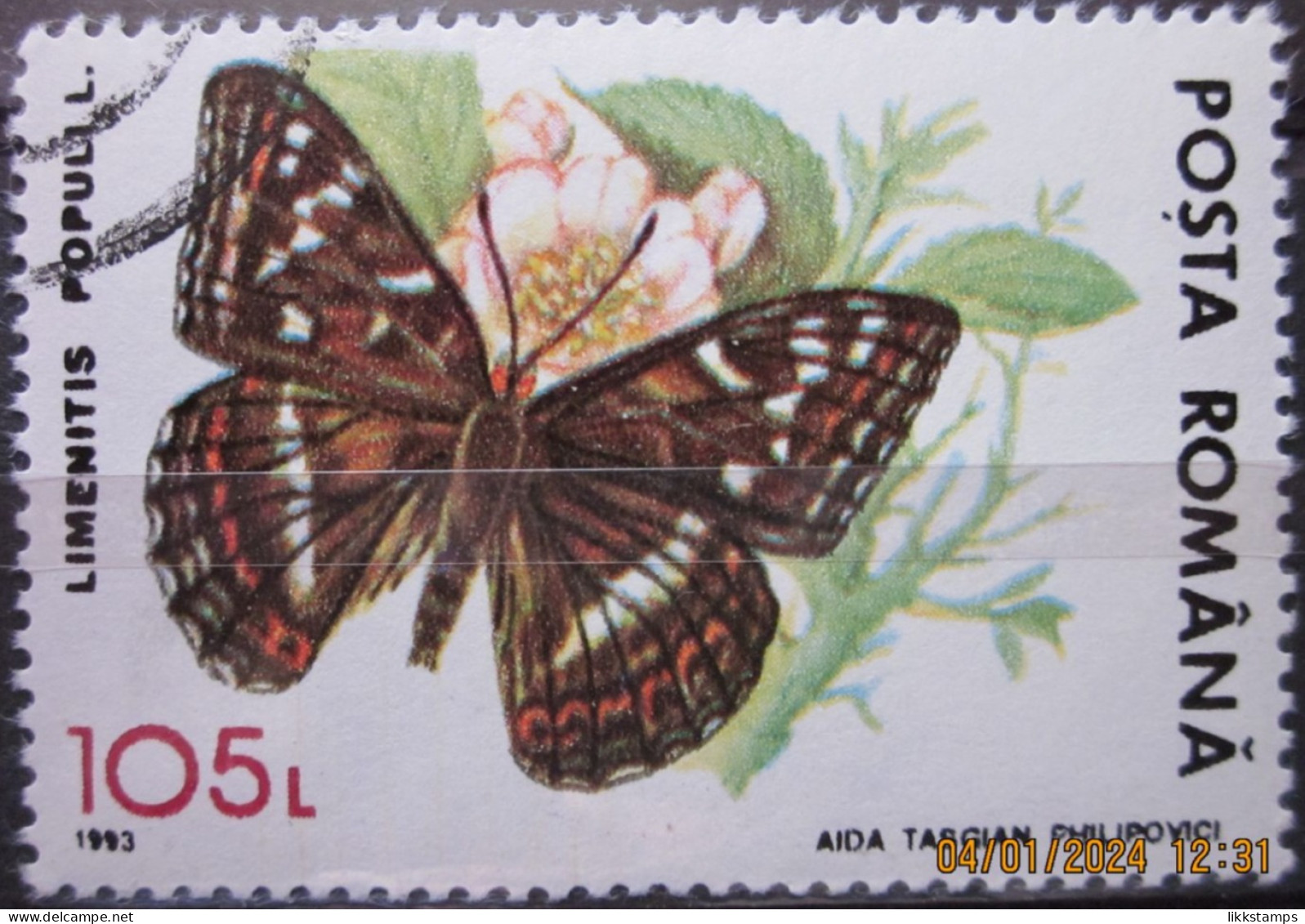 ROMANIA ~ 1993 ~ S.G. NUMBERS 5531. ~ BUTTERFLIES ~ VFU #03568 - Usado