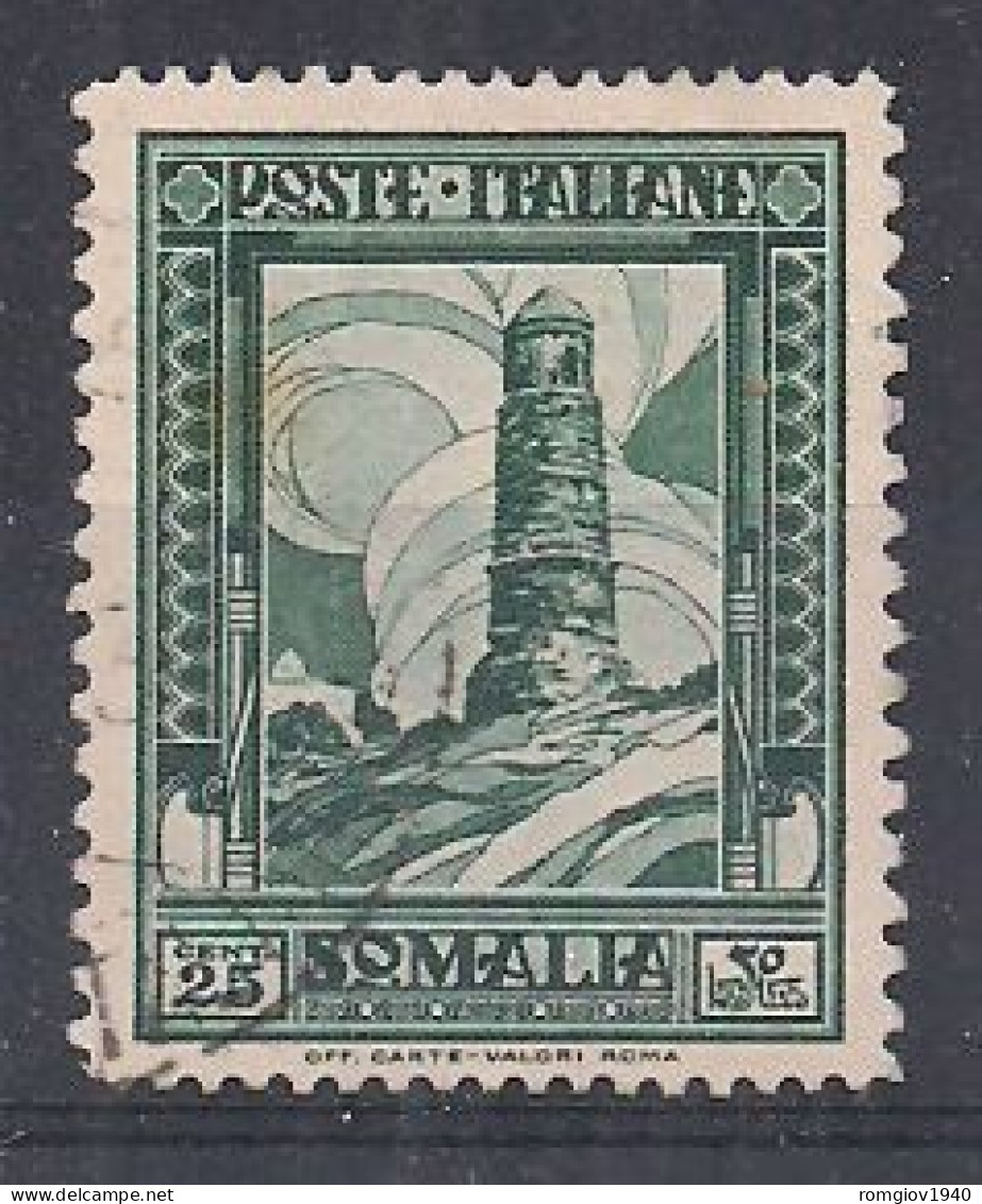 COLONIE ITALIANE  SOMALIA 1932 PITTORICA SASS. 172  Dent.14X12 USATO VF - Somalië