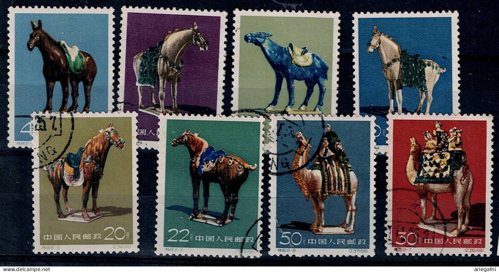 CHINA 1961 ANCIENT CHINESE CERAMICS MI No 608-12 USED VF!! - Used Stamps