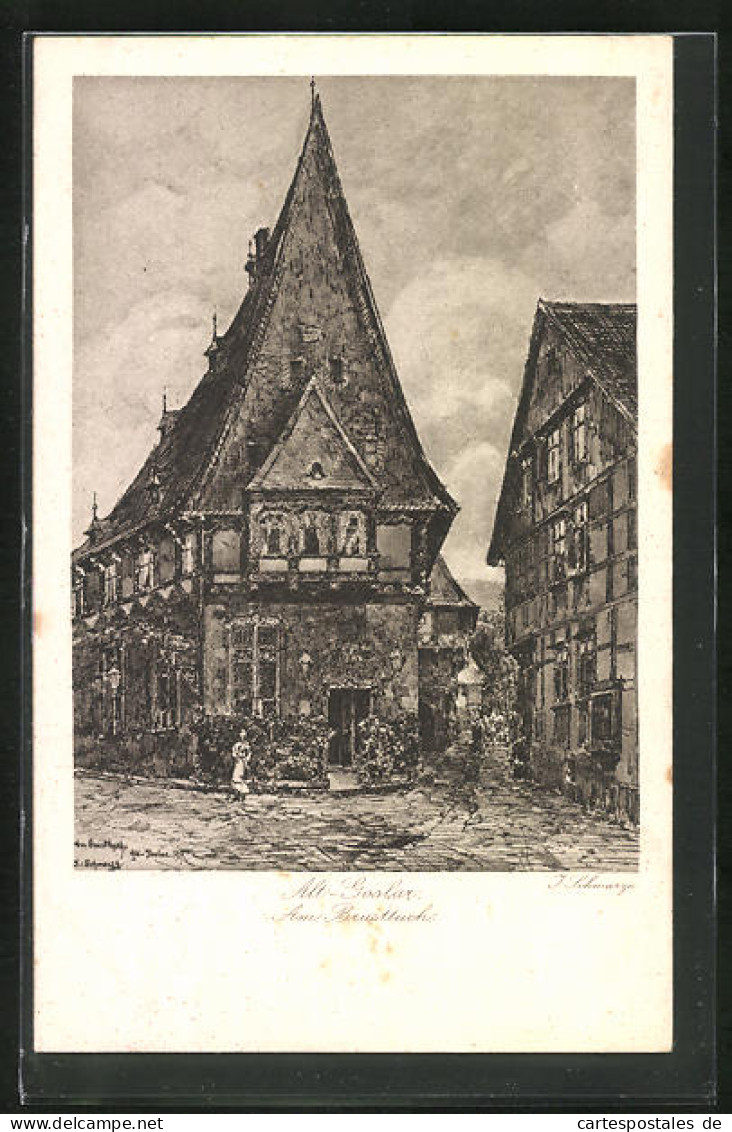 Künstler-AK Goslar, Am Brusttuch  - Goslar