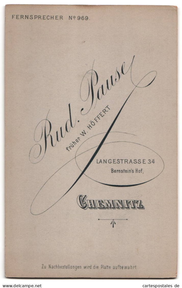 Fotografie Rudolph Pause, Chemnitz, Langestrasse 34, Portrait Bürgerliches Paar In Hübscher Kleidung  - Anonyme Personen