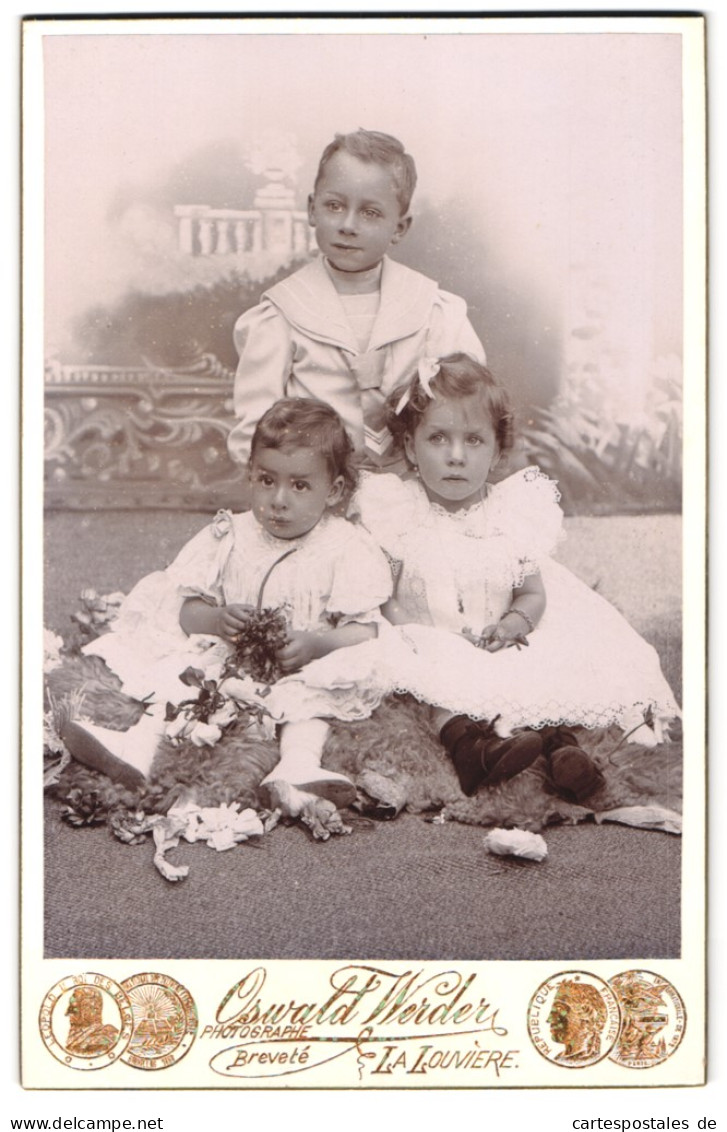 Fotografie Oswald Werder, La Louvière, Geschwisterkinder  - Anonyme Personen