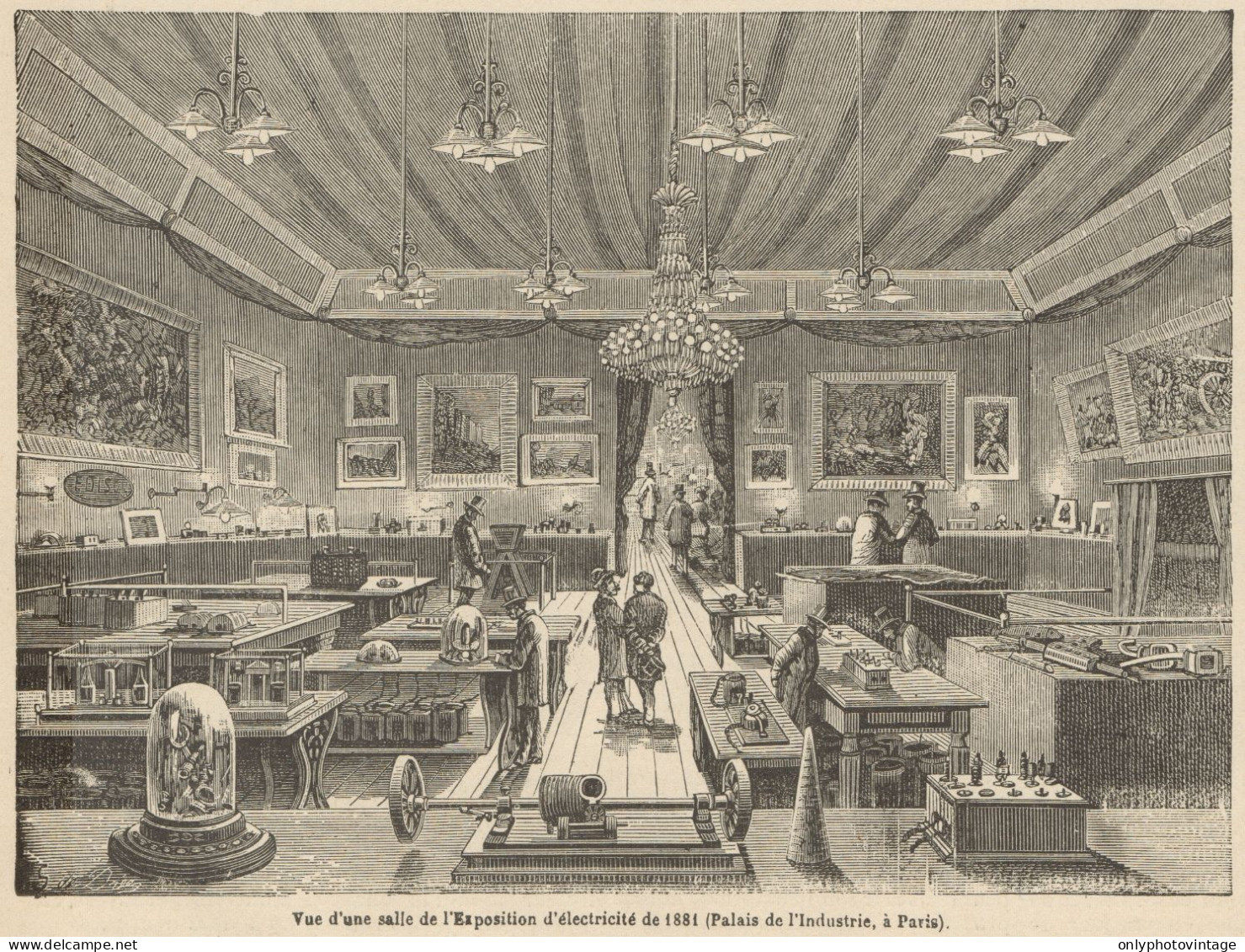 Paris - Vue D'une Salle De Esposition électricité - Stampa_1892 Engraving - Prints & Engravings