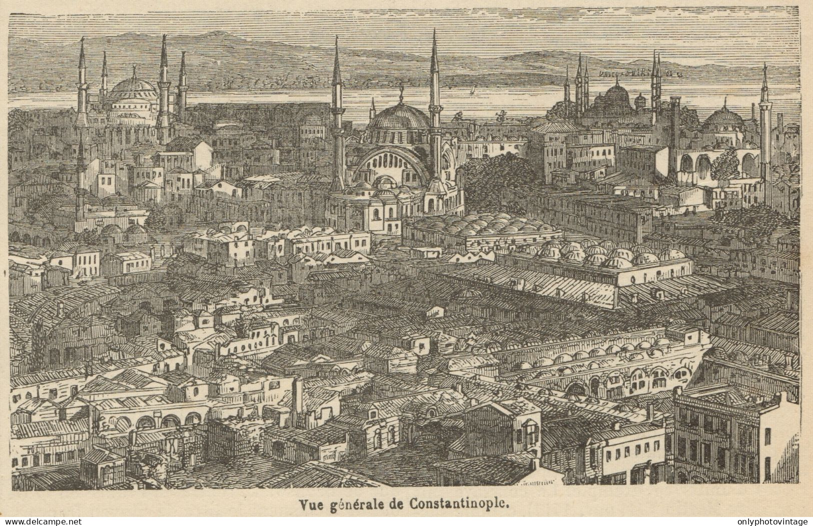 Turkey - Constantinople - Istanbul - View - Stampa Antica - 1892 Engraving - Stiche & Gravuren