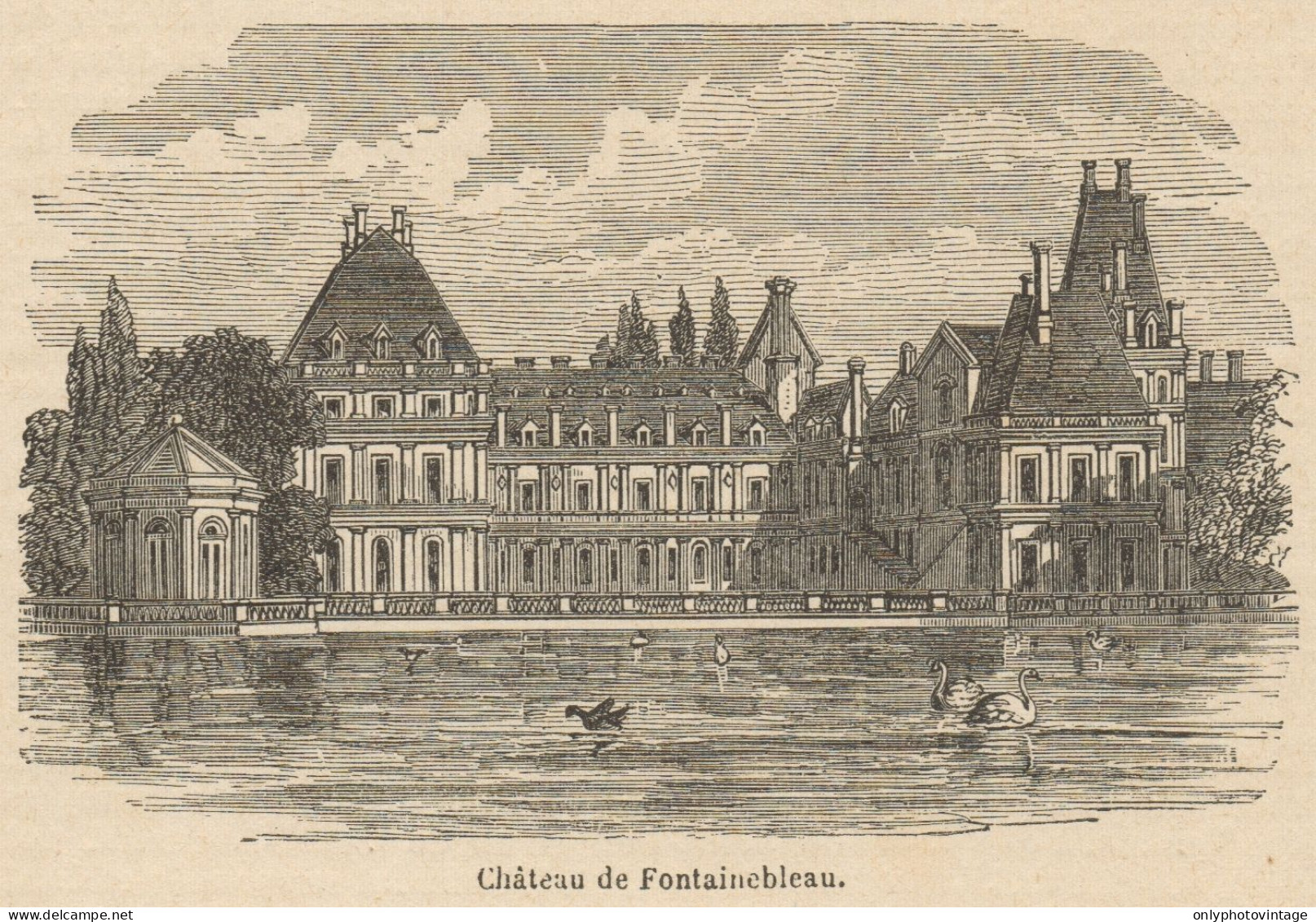 France - Palace Of Fontainebleau - Stampa Antica - 1892 Engraving - Prints & Engravings