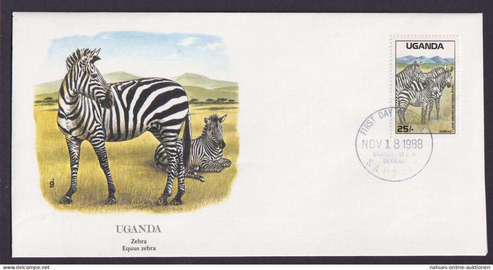 Uganda Ostafrika Fauna Zebra Schöner Künstler Brief - Verzamelingen (in Albums)