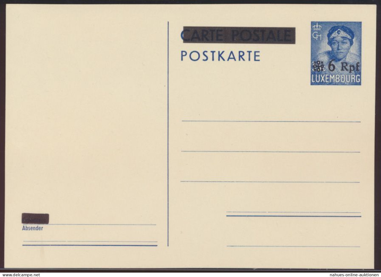 Besetzung 2. Weltkrieg Luxemburg Aufdruck 6 Reichspfennig A 35 Pfg Blau Herzogin - Occupazione 1938 – 45