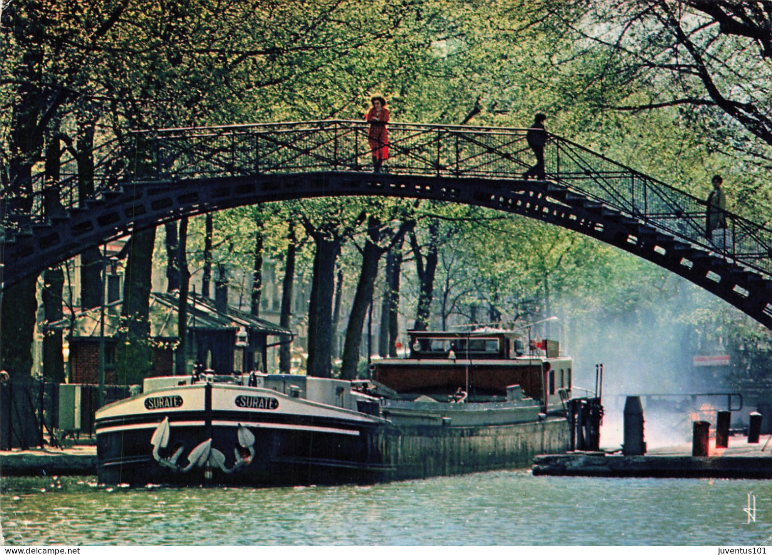 CPSM Paris-Le Canal Saint Martin-Timbre    L2875 - Sonstige & Ohne Zuordnung