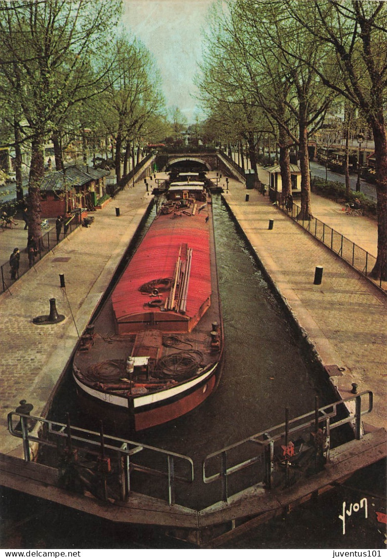 CPSM Paris-Le Canal Saint Martin-Timbre    L2875 - Sonstige & Ohne Zuordnung