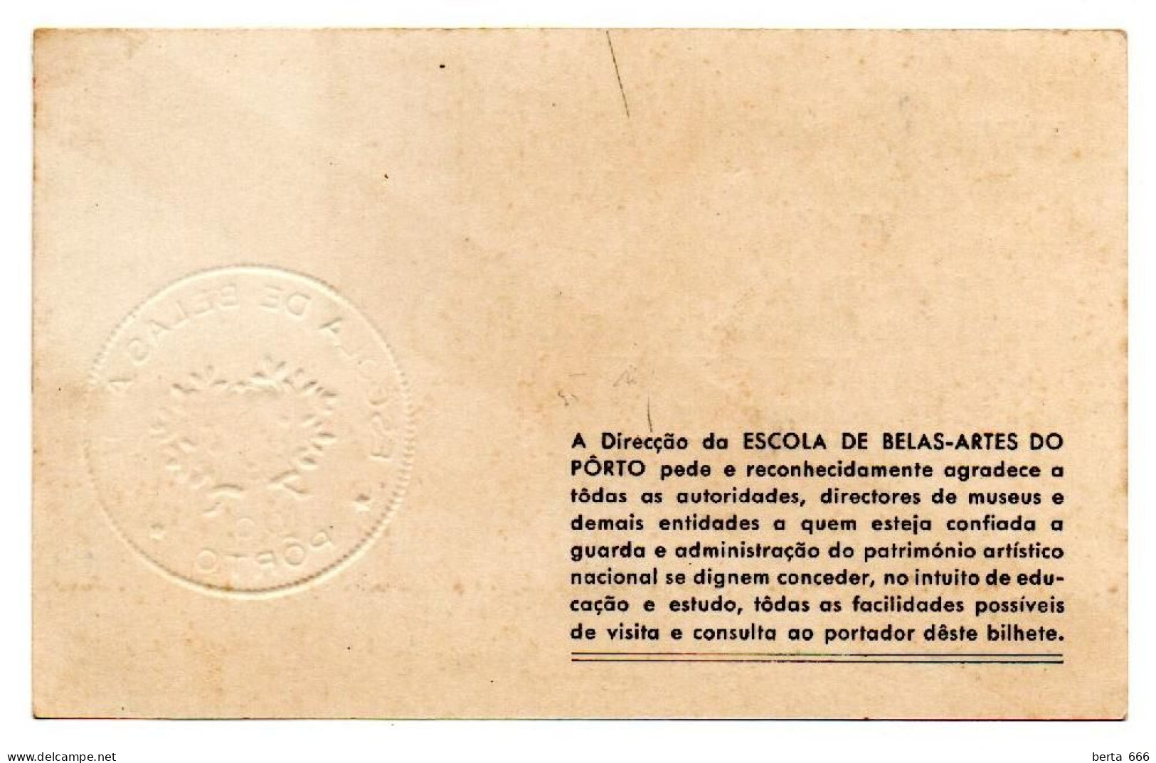 Escola De Belas-Artes Do Porto * Bilhete De Identidade De Aluno * 1946 - Historical Documents