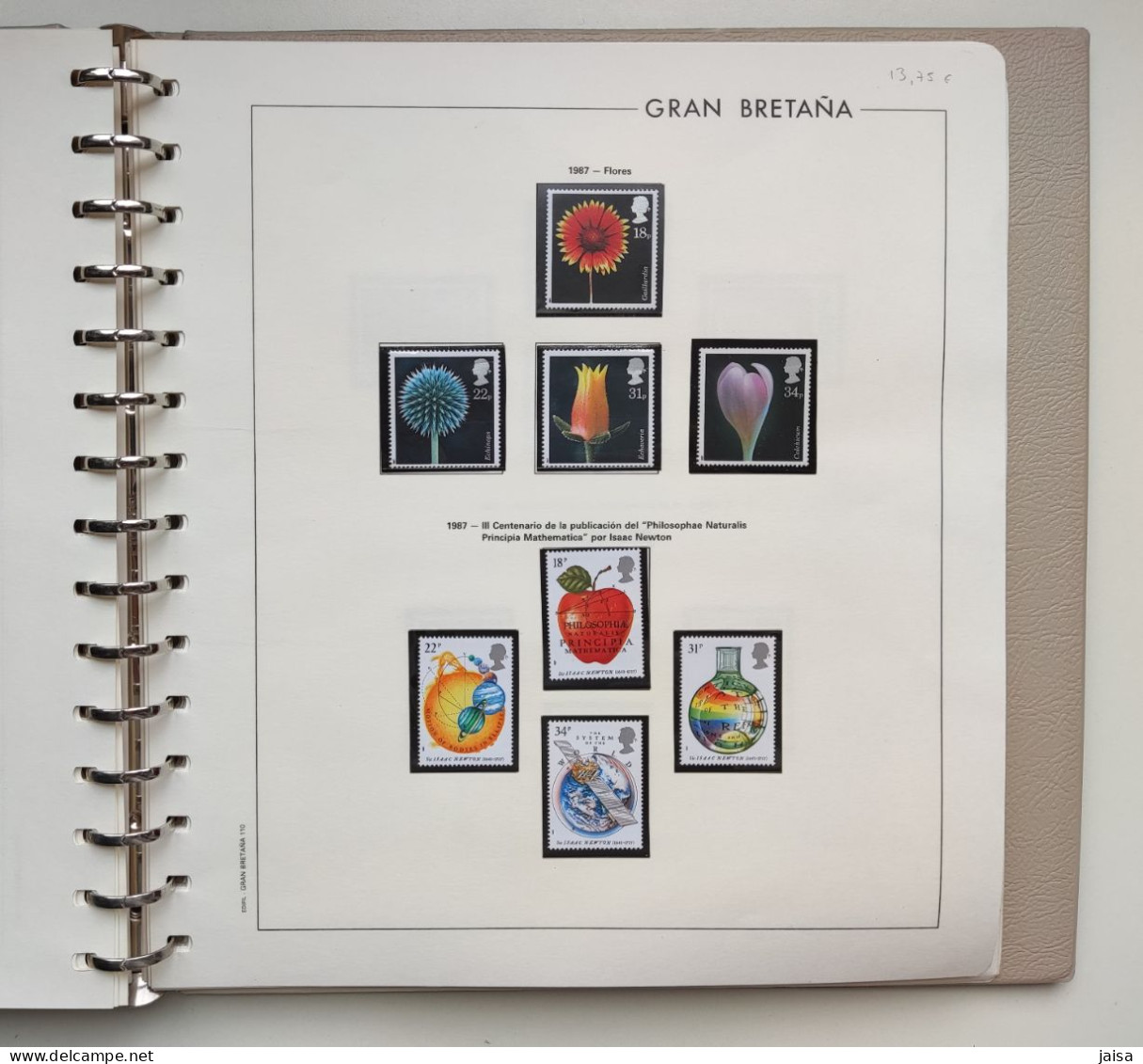 GRAN BRETAÑA. Años 1976 - 1989. Album, hojas-suplementos y sellos.