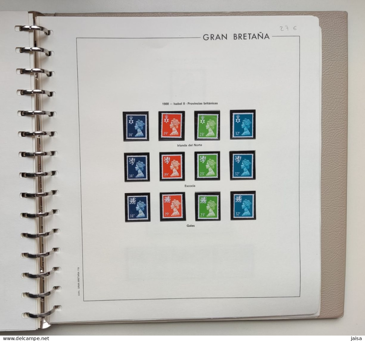 GRAN BRETAÑA. Años 1976 - 1989. Album, hojas-suplementos y sellos.