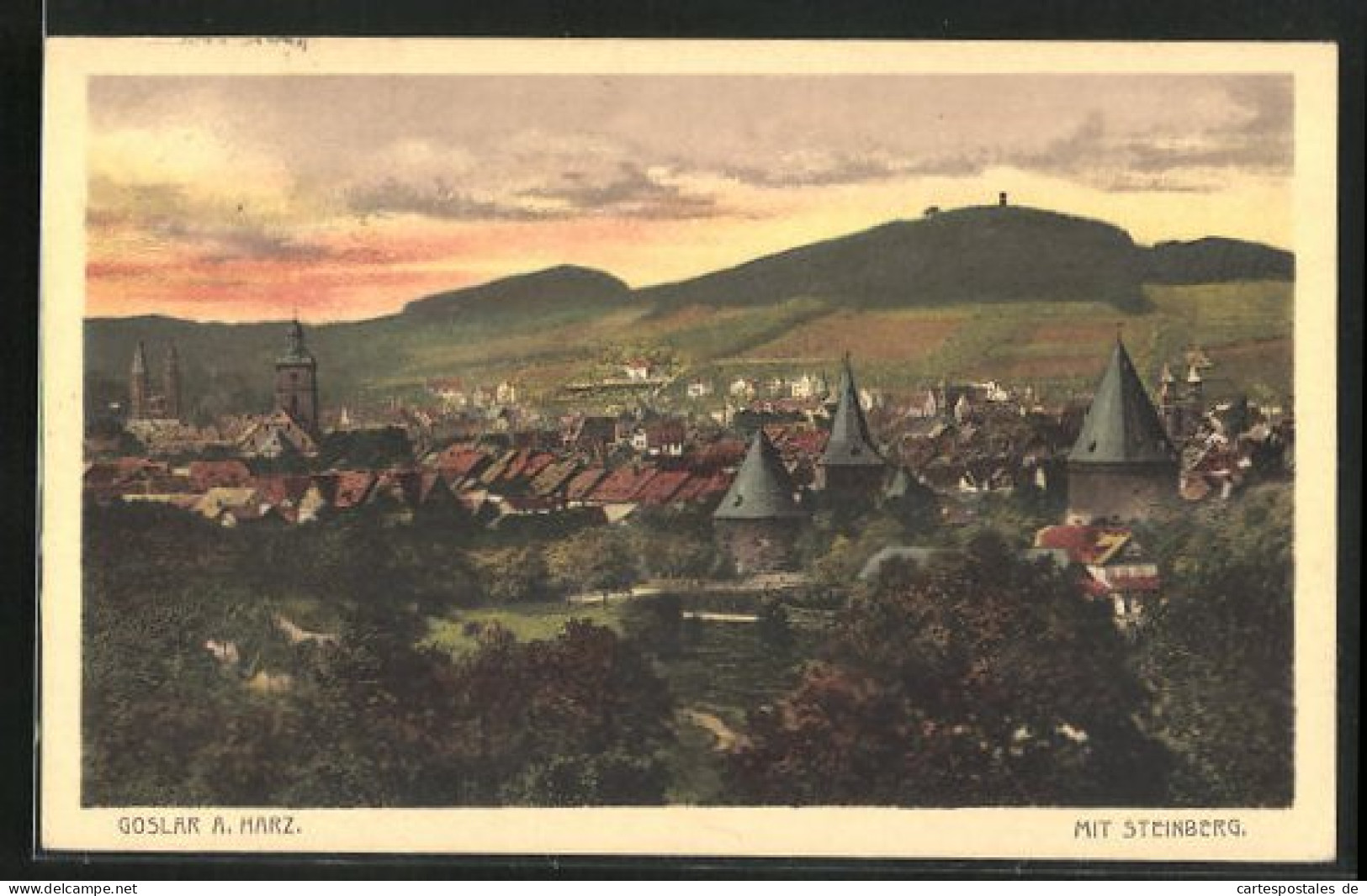 AK Goslar /Harz, Teilansicht Mit Steinberg  - Goslar