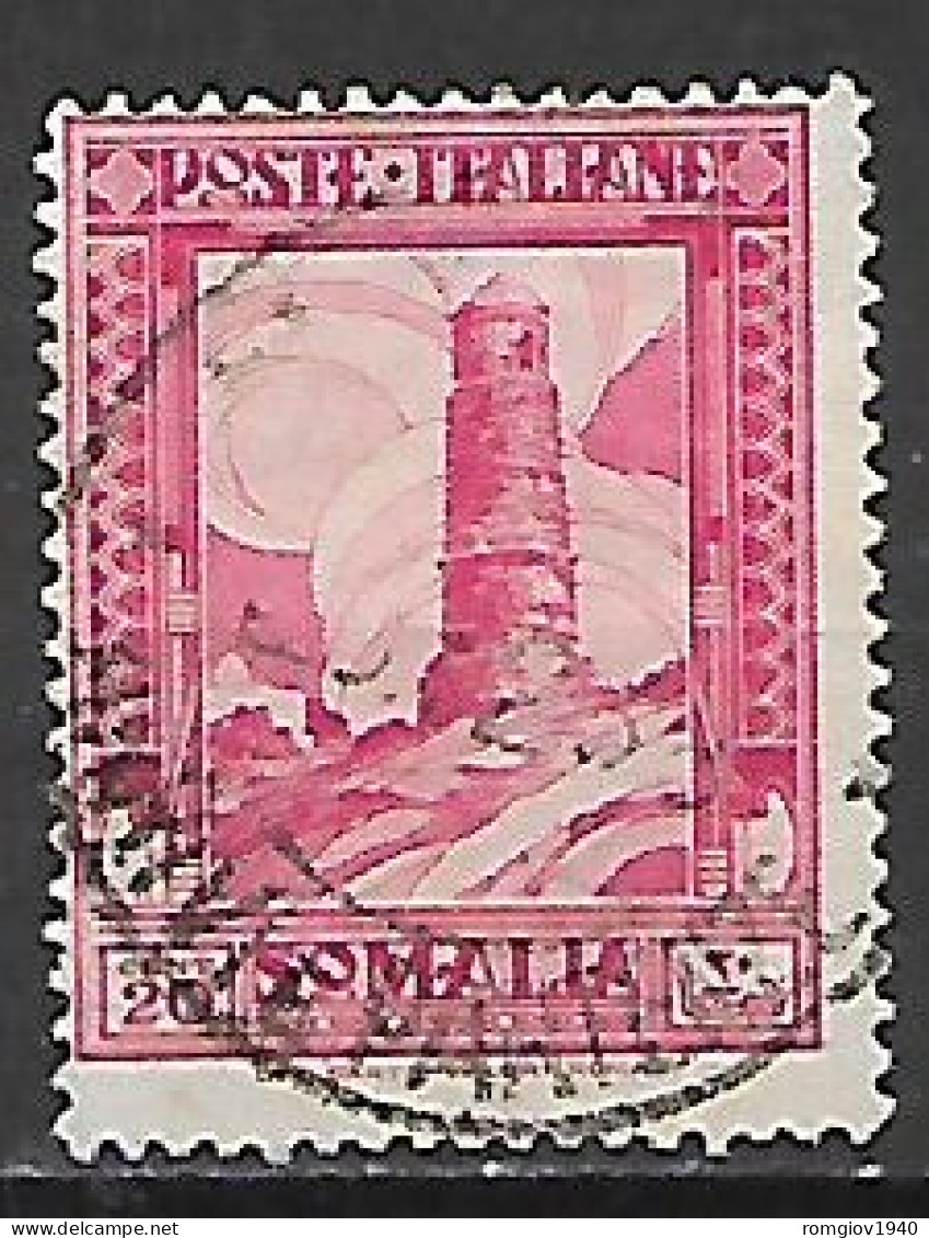 COLONIE ITALIANE  SOMALIA 1932 PITTORICA SASS. 171  Dent.14X12  USATO VF - Somalia