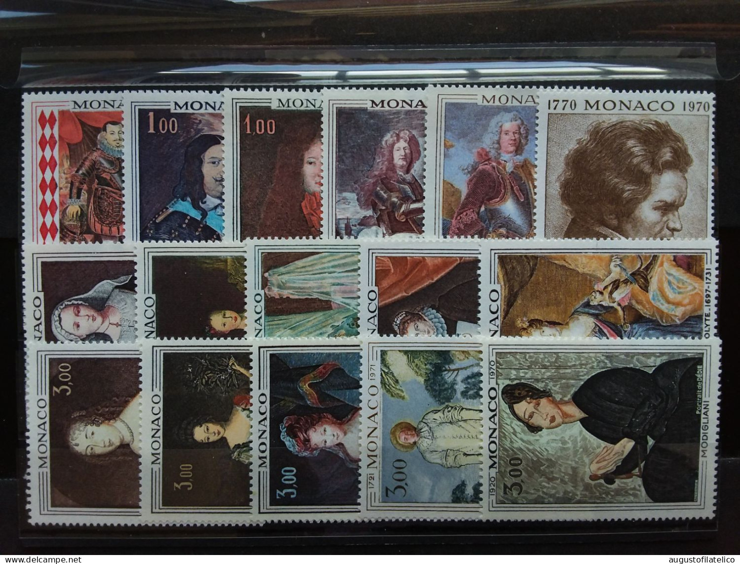 MONACO - Dipinti Famosi Anni '60/'70 - Nuovi ** (sottofacciale) + Spese Postali - Unused Stamps