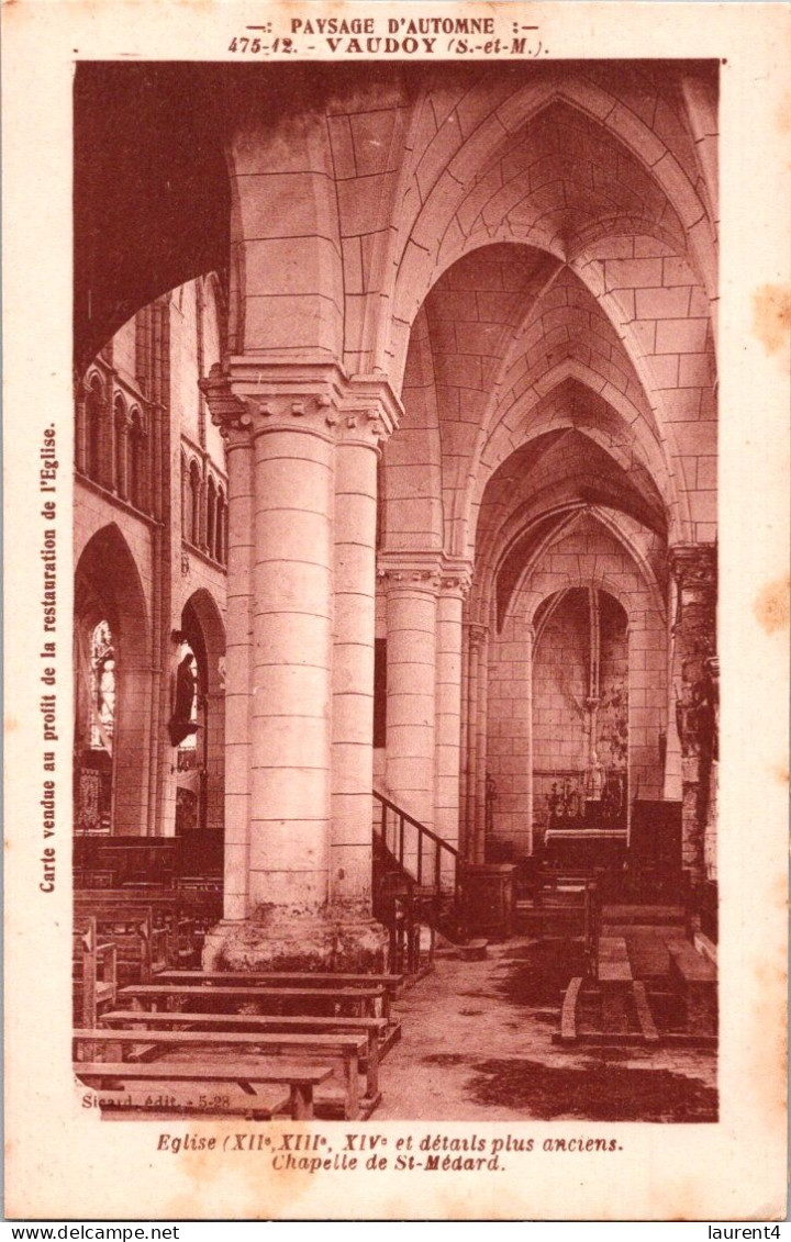 29-4-2024 (3 Z 21) Very Old - France - Eglise De Vaudoy - Eglises Et Cathédrales