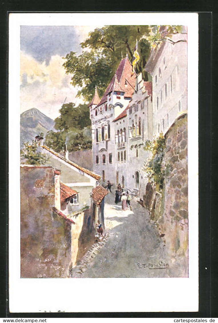 Künstler-AK Edward Theodore Compton: Salzburg, Gasthaus Stieglkeller  - Compton, E.T.