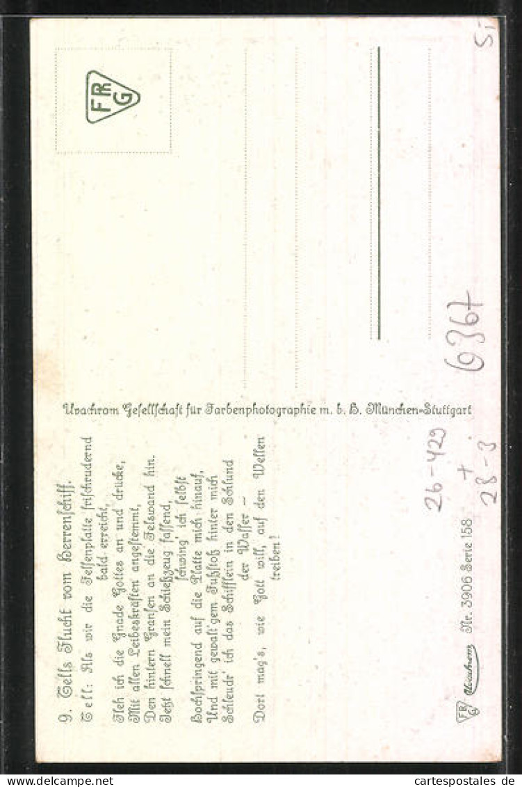 Künstler-AK O. Peter: Wilhelm Tell, 9. Tells Flucht Vom Herrenschiff  - Fiabe, Racconti Popolari & Leggende