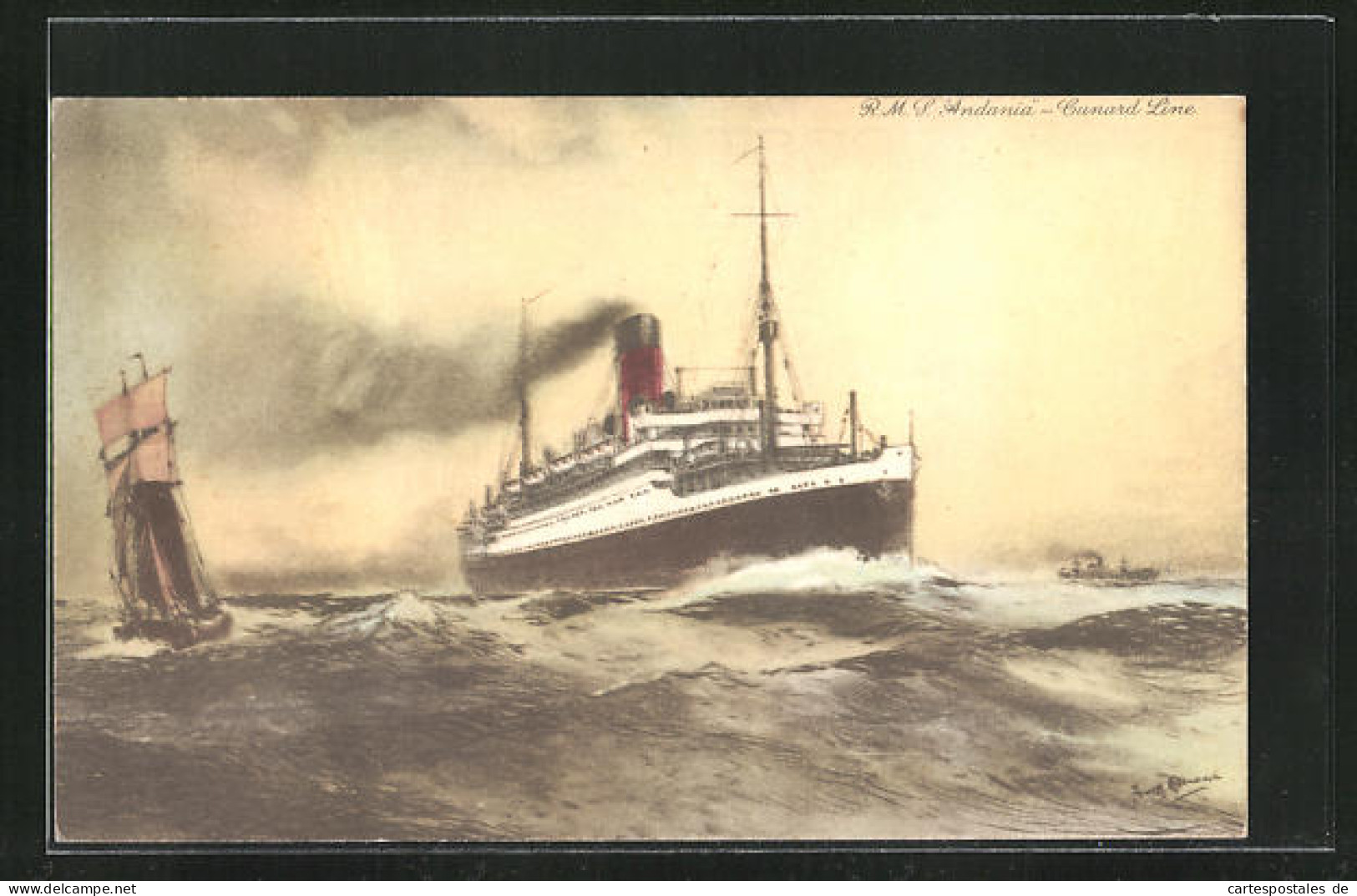 AK Passagierschiff R. M. S. Andania In Voller Fahrt  - Steamers