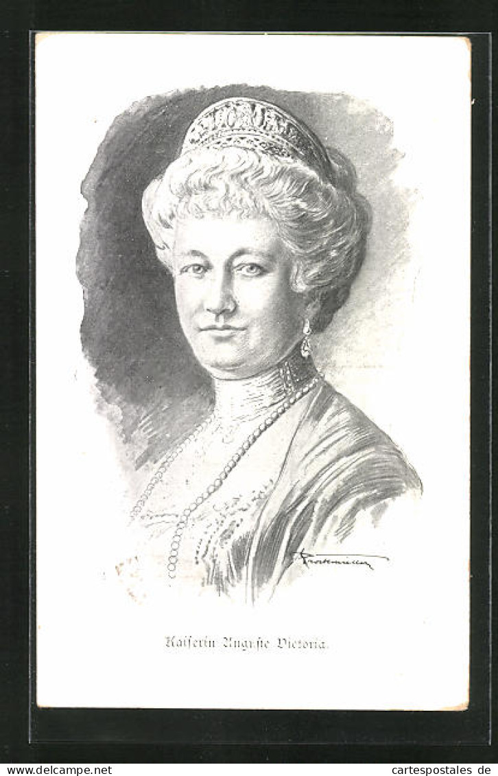 Künstler-AK Kaiserin Auguste Victoria Königin Von Preussen Im Portrait  - Familles Royales