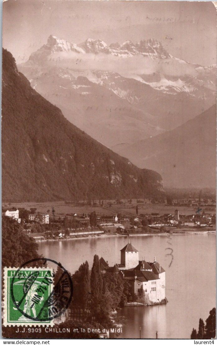 29-4-2024 (3 Z 21) Older - B/w - Switzerlad (posted To France 1914) Château De Chillon - Castillos