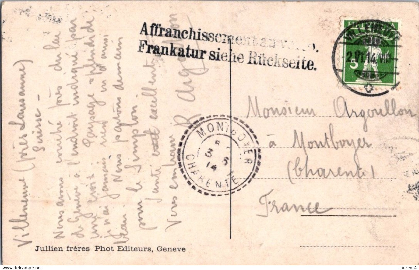 29-4-2024 (3 Z 21) Older - B/w - Switzerlad (posted To France 1914) Château De Chillon - Schlösser