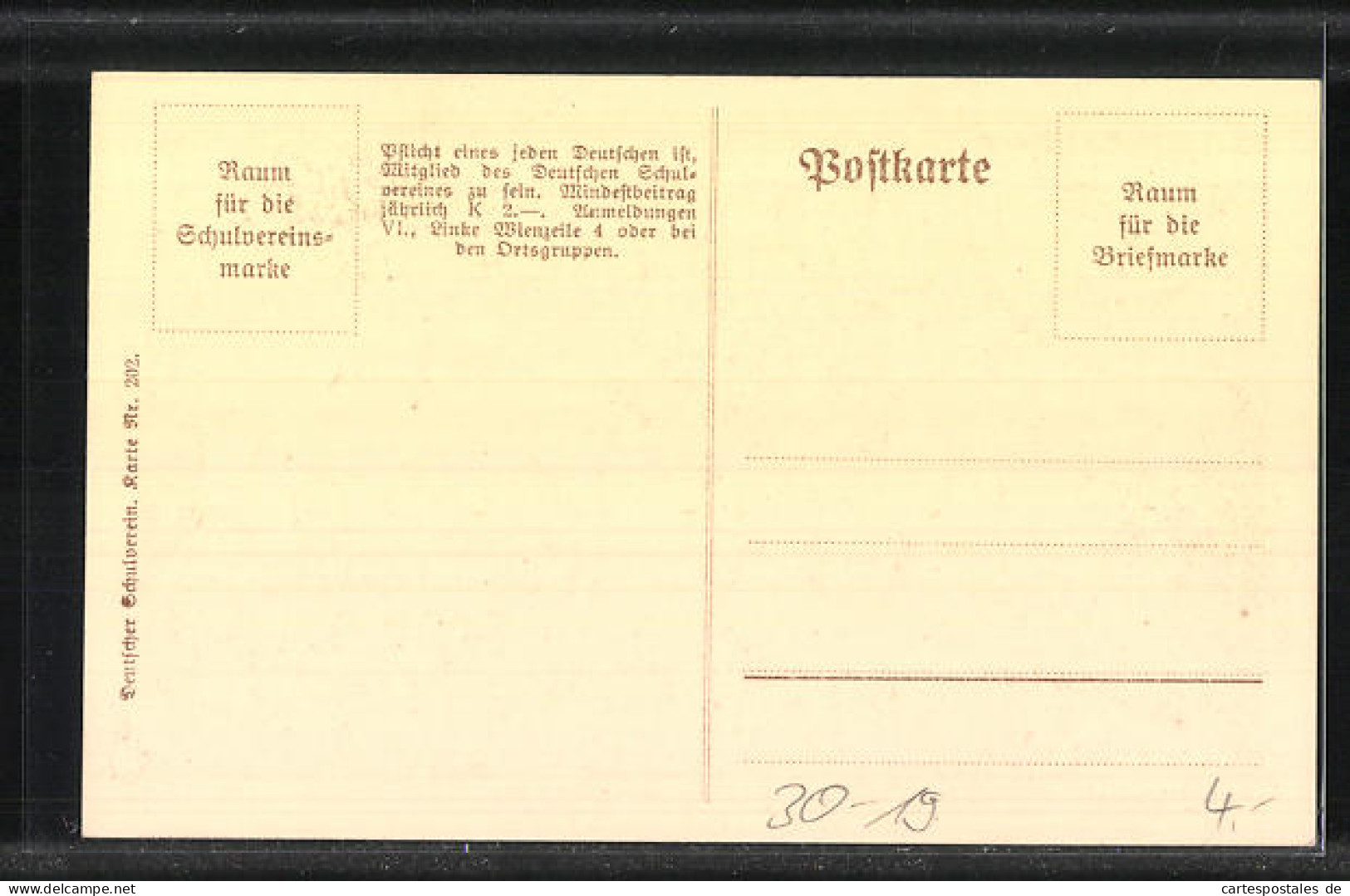 AK Deutscher Schulverein Nr. 202: Wien, Strass-Lanner-Denkmal  - Weltkrieg 1914-18