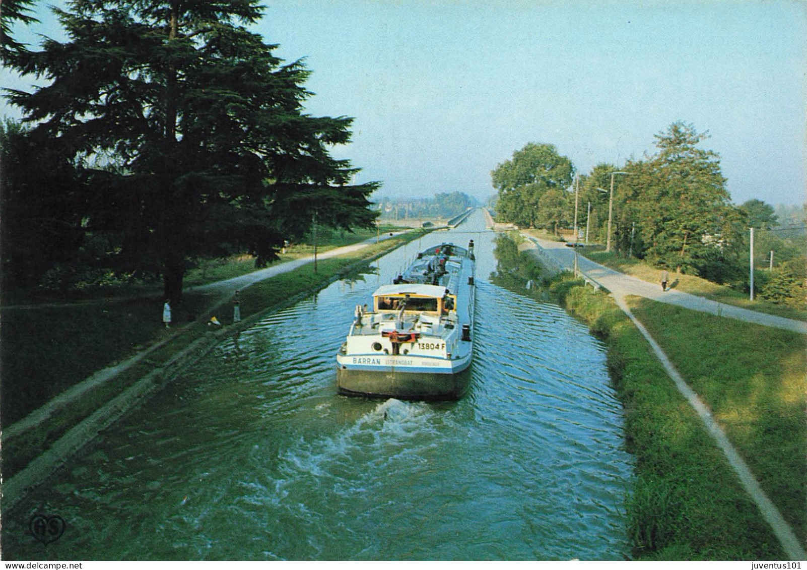 CPSM Agen-Péniche Sur Le Canal Du Midi-Timbre    L2875 - Agen