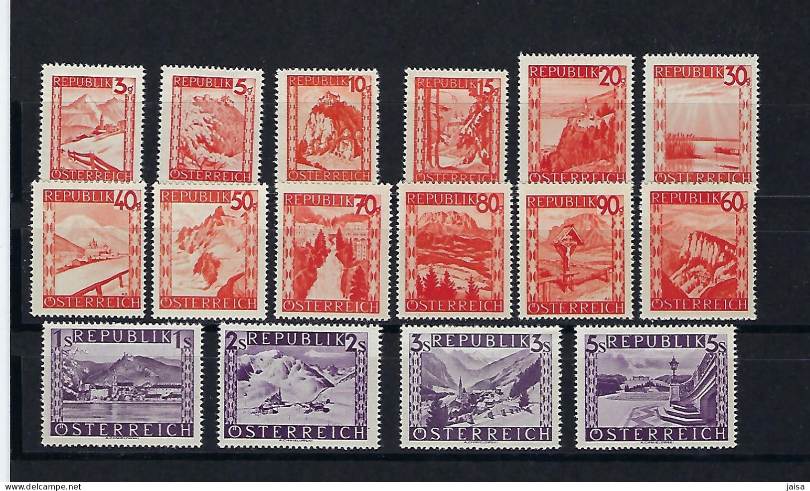 AUSTRIA. Año 1948. Vistas Diversas. Serie Completa. - Unused Stamps
