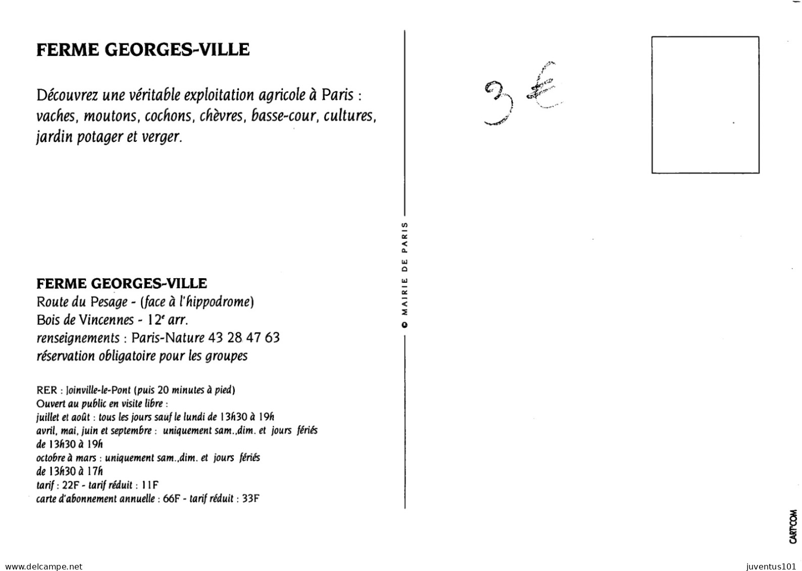 CPSM Mairie Paris Ferme Georges Ville 1990 Coq    L2875 - Other & Unclassified