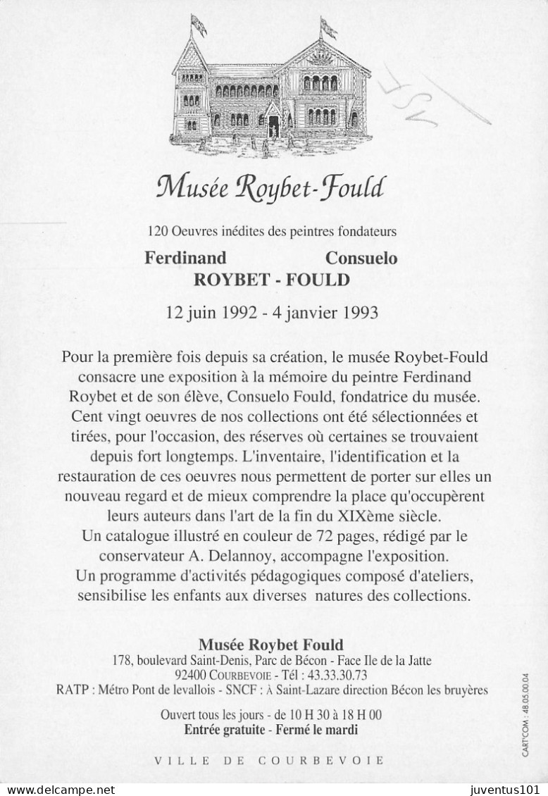 CPSM Courbevoie 92 Carte Du Musée Roybet-Fould-Hommage Aux Fondateurs    L2875 - Courbevoie