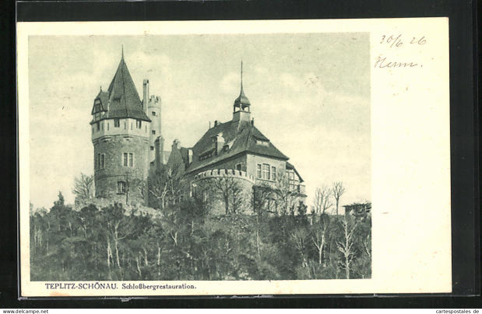 AK Teplitz Schönau / Teplice, Blick Auf Die Schlossbergrestauration  - Tschechische Republik