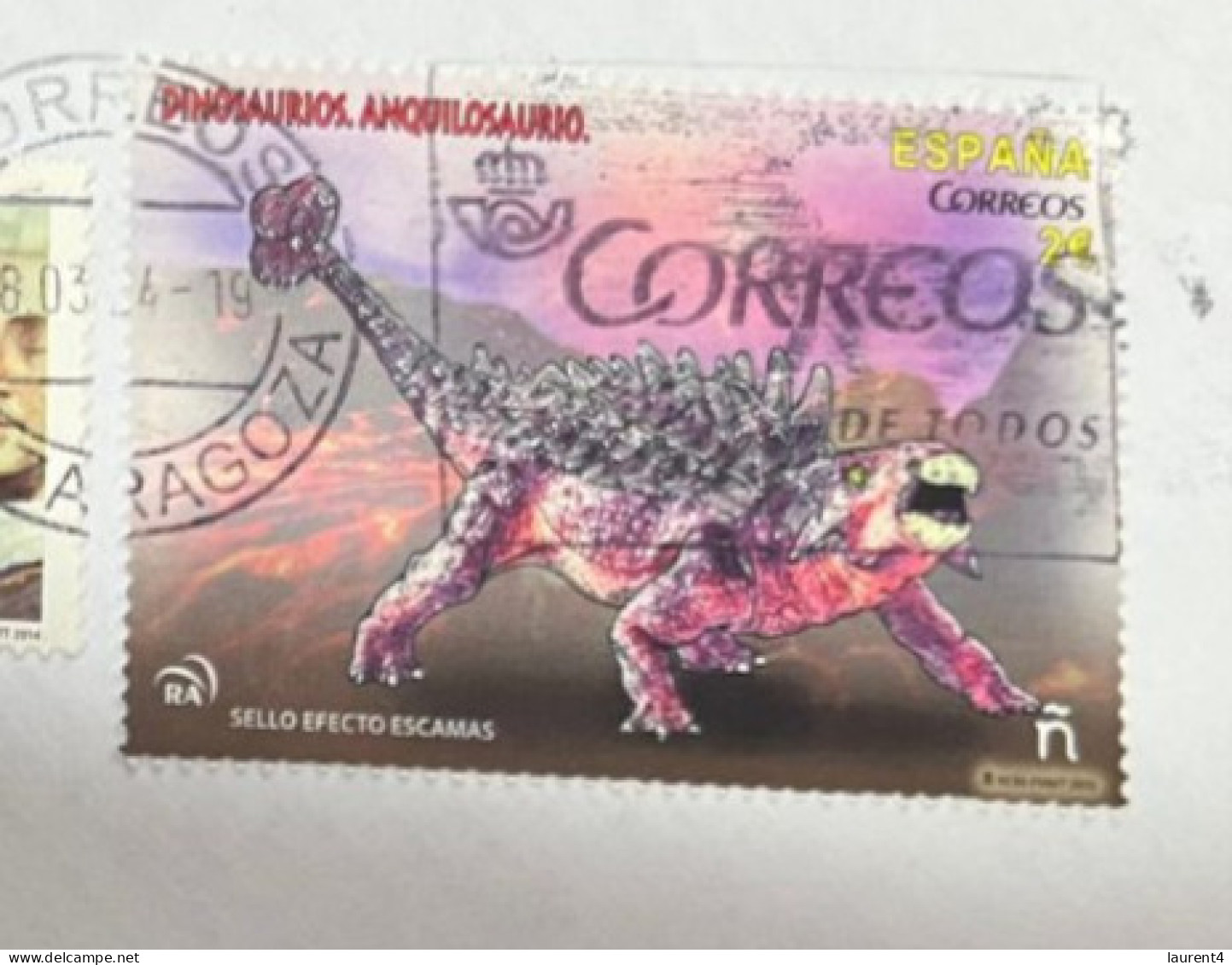 29-4-2023 (3 Z 22) Letter (posted To Australia 2024) Spain (with Special Reflexible Dinosaur Stamp) - Storia Postale