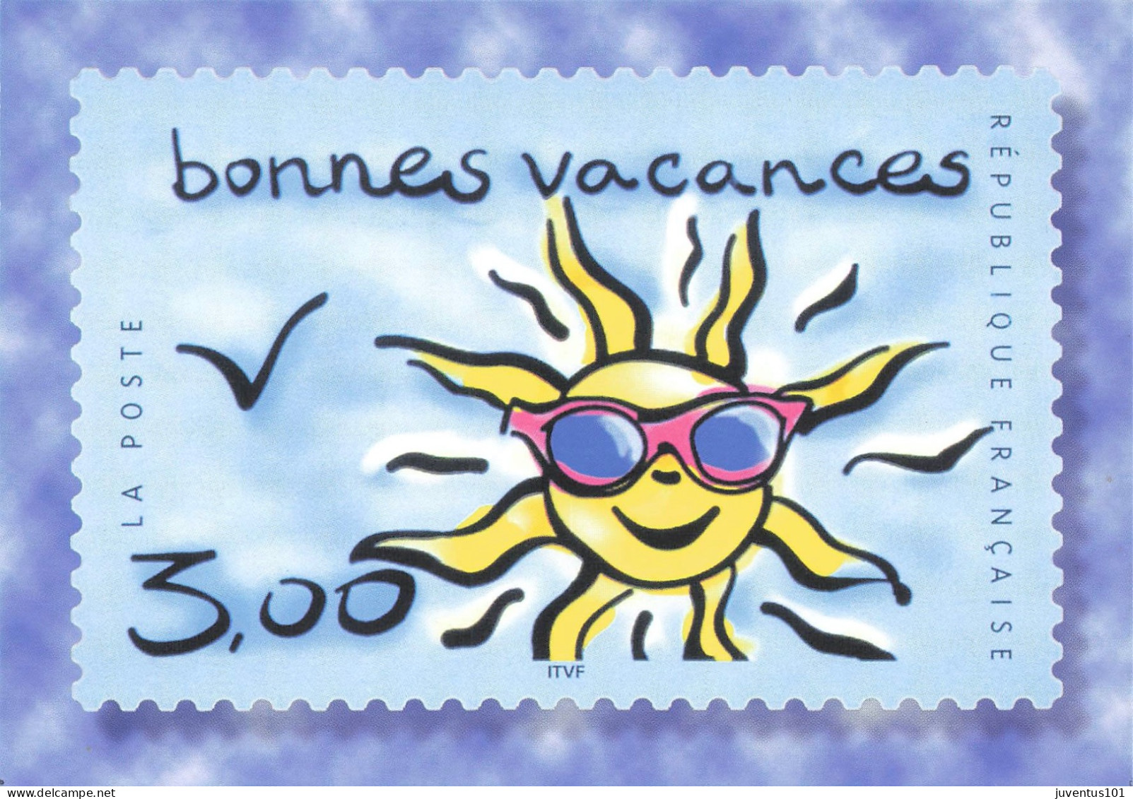 CPSM Timbre-Bonnes Vacances    L2875 - Stamps (pictures)
