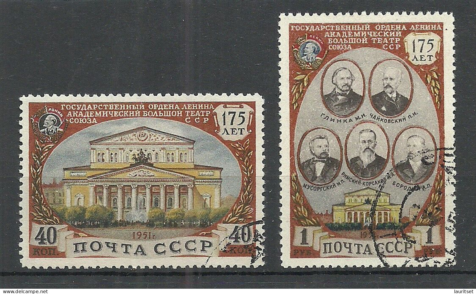 RUSSLAND RUSSIA 1951 Michel 1544 - 1545 Lenin O - Used Stamps