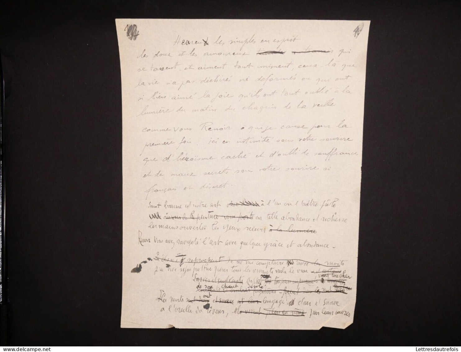 Georges Rouault - 6 Pages - Souvenirs D'Auguste Renoir - Manuscrit Autographe - - Maler Und Bildhauer