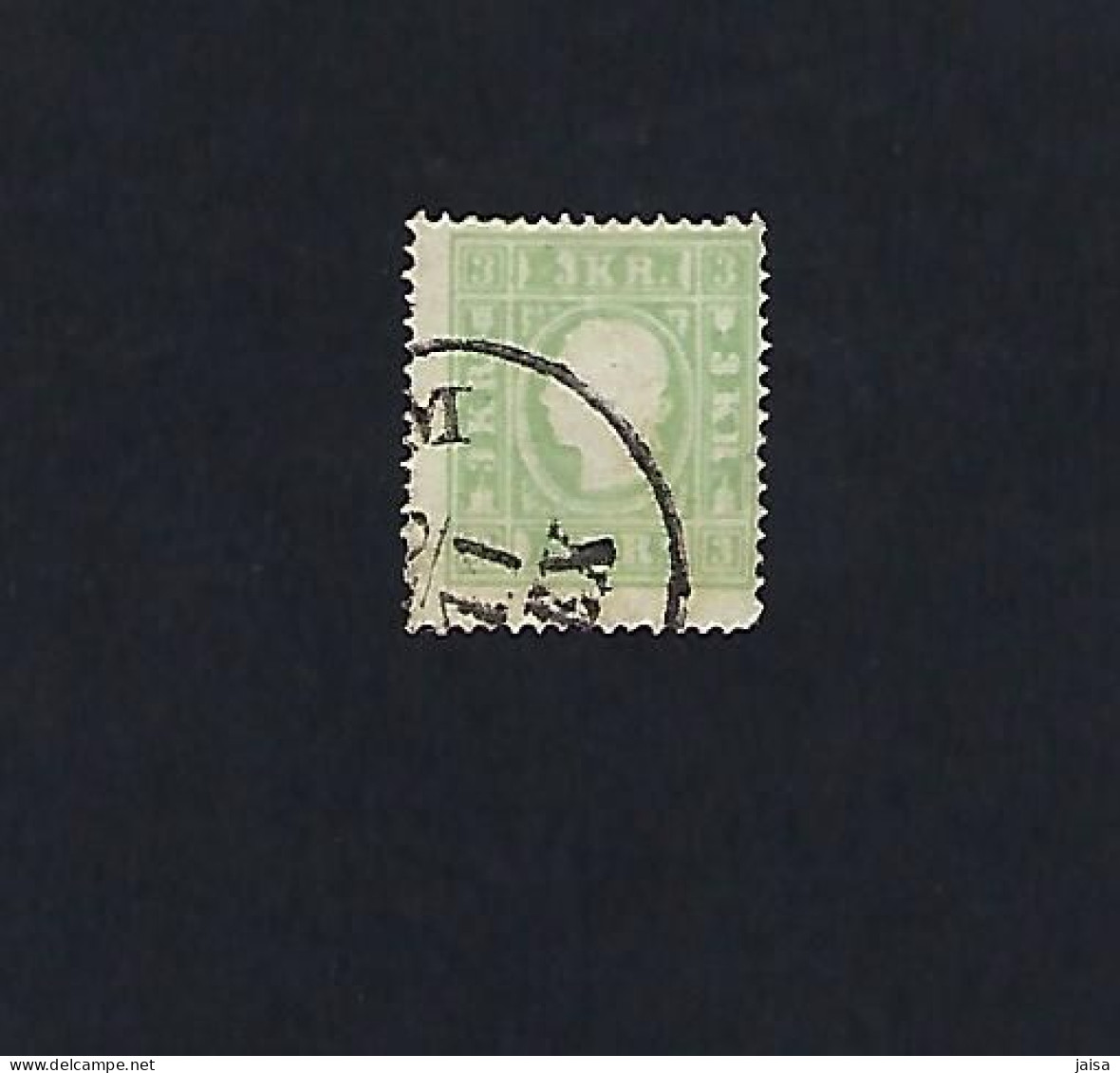 AUSTRIA. Año 1858. 3 Koronas Verde Sellado. - Used Stamps