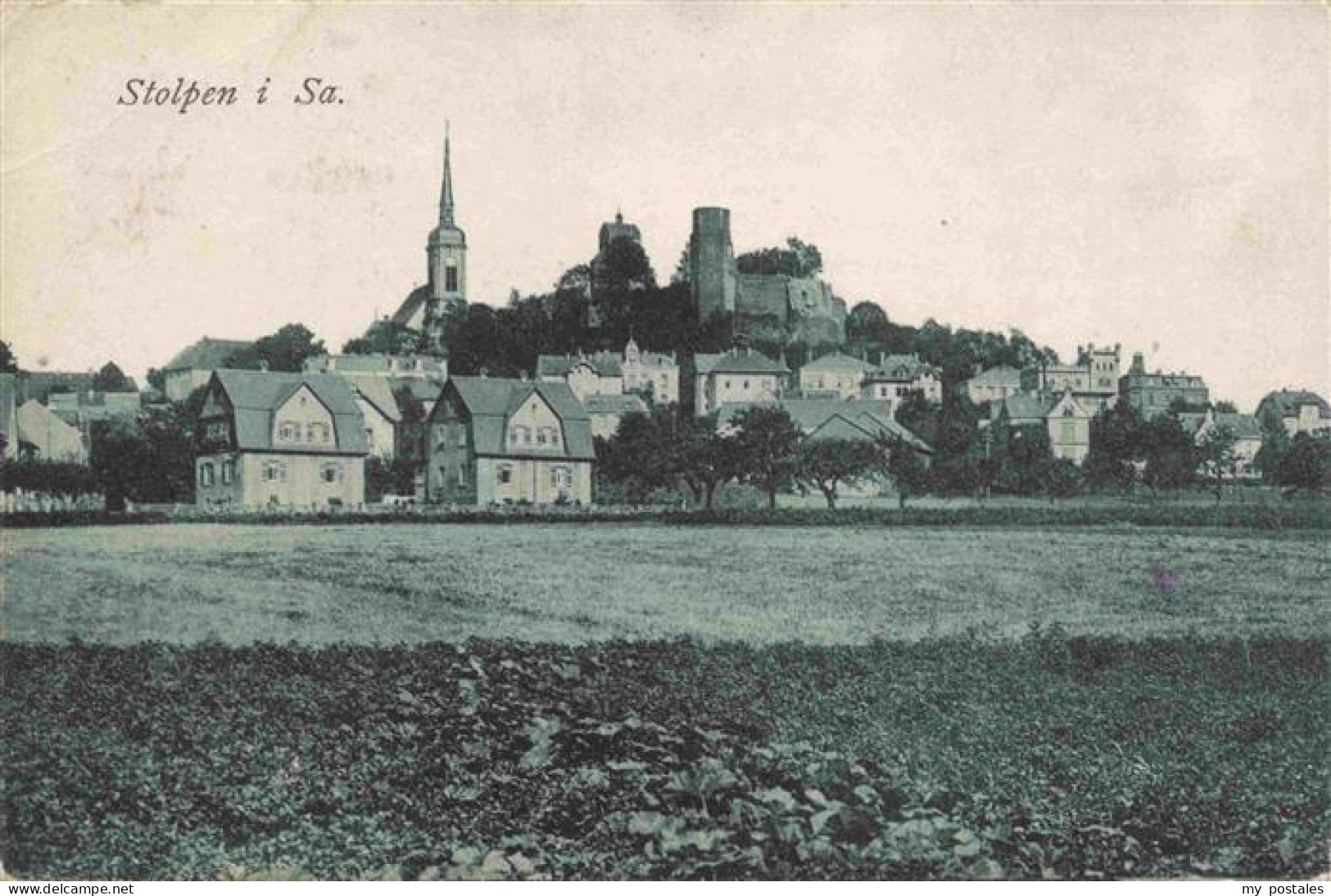 73973806 Stolpen_Sachsen Panorama Schloss Kirche - Stolpen