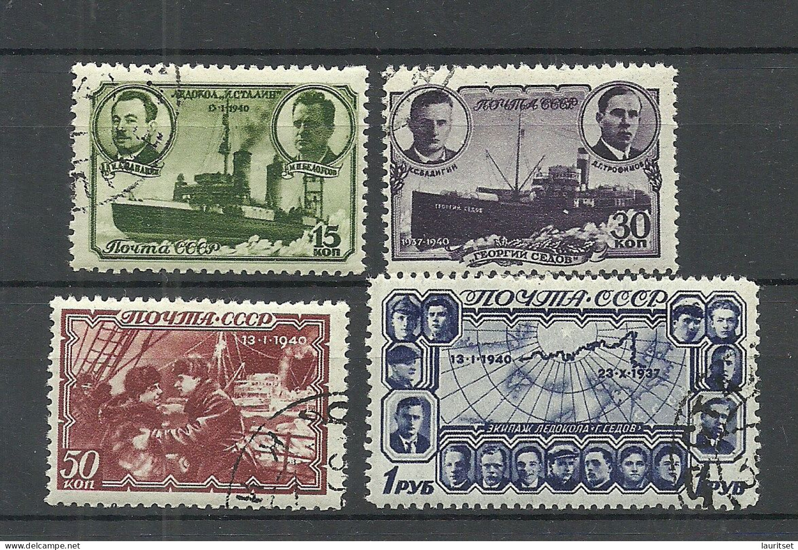 RUSSLAND RUSSIA 1940 Michel 741 - 744 O Sedow - Used Stamps
