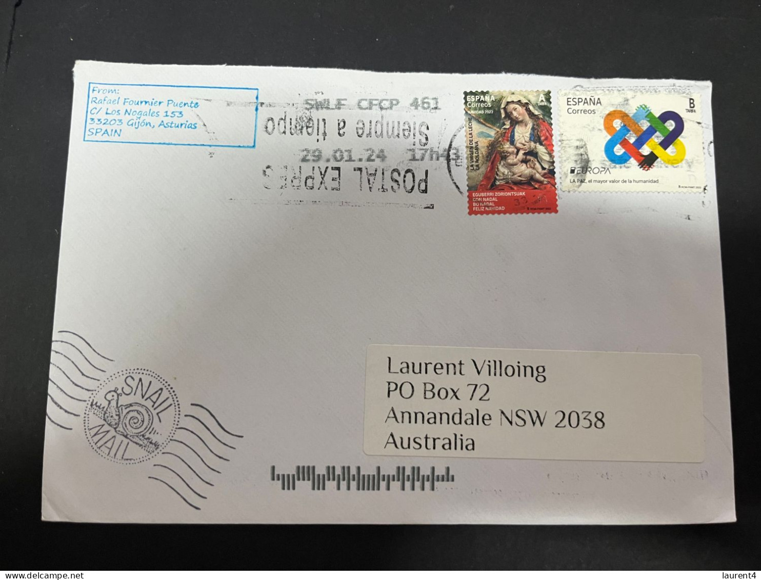 29-4-2023 (3 Z 22) Letter Posted From SPAIN To Australia (with EUROPA CEPT Stamps 2023) - 2023
