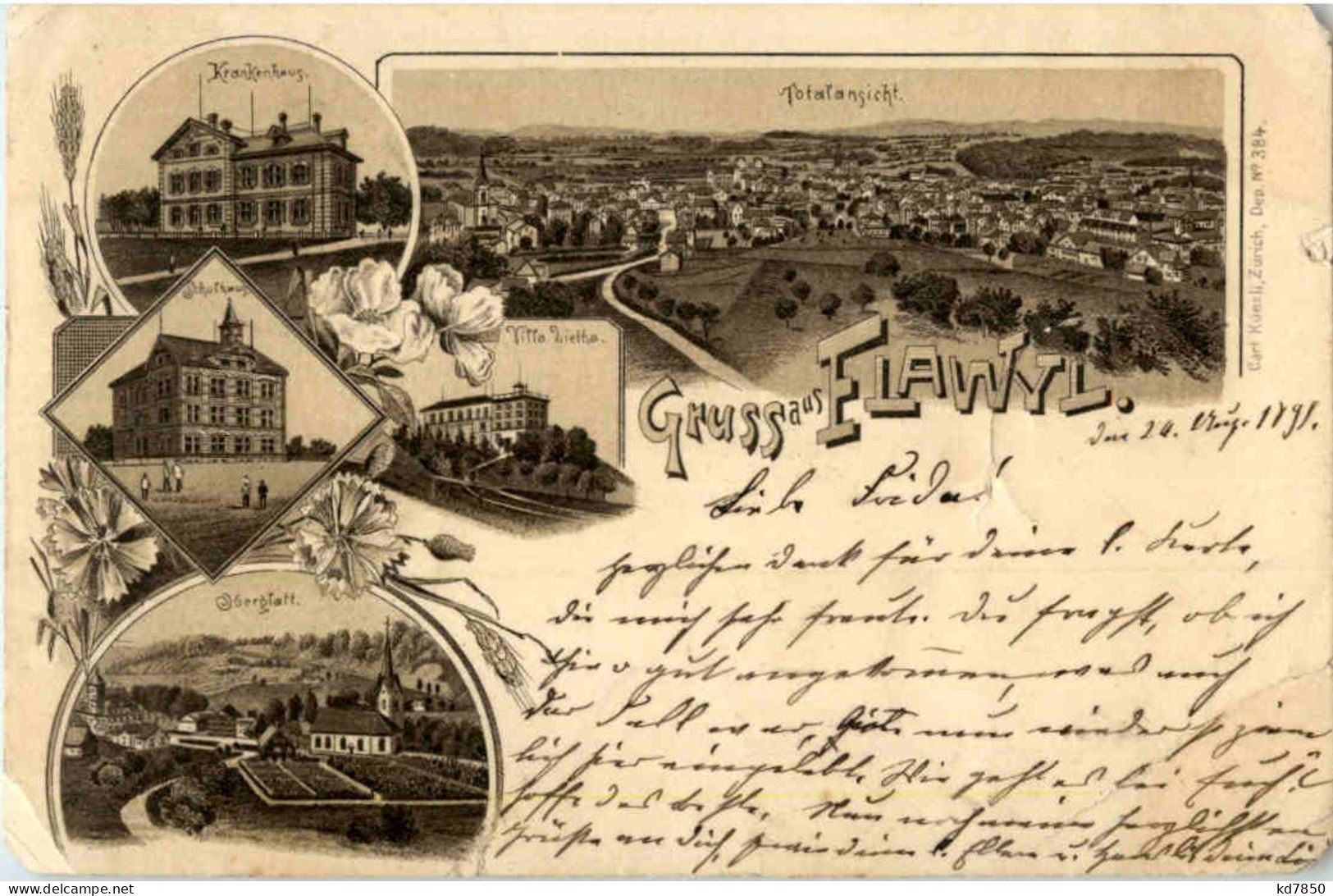 Gruss Aus Flawil - Litho - Flawil