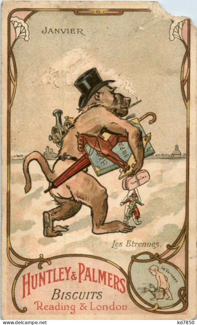 Huntley & Palmers Biscuits - Janvier - Monkey - Werbepostkarten